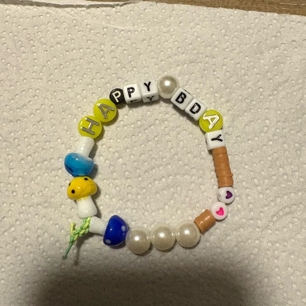 Colorful Beaded Happy Bday Bracelet